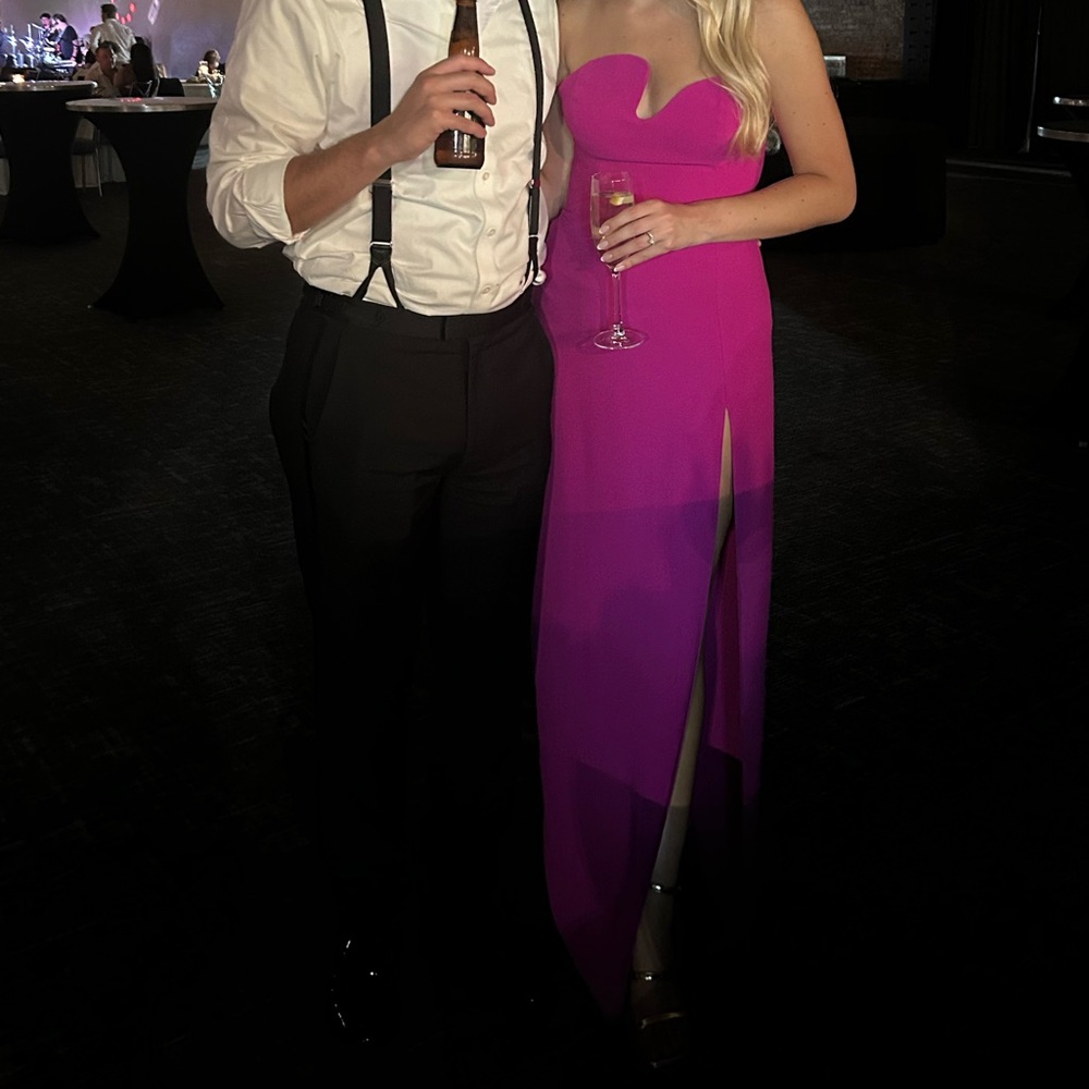 Amanda Uprichard x Revolve Strapless Puzzle Gown in Dark Hot Pink - Picture 4 of 4